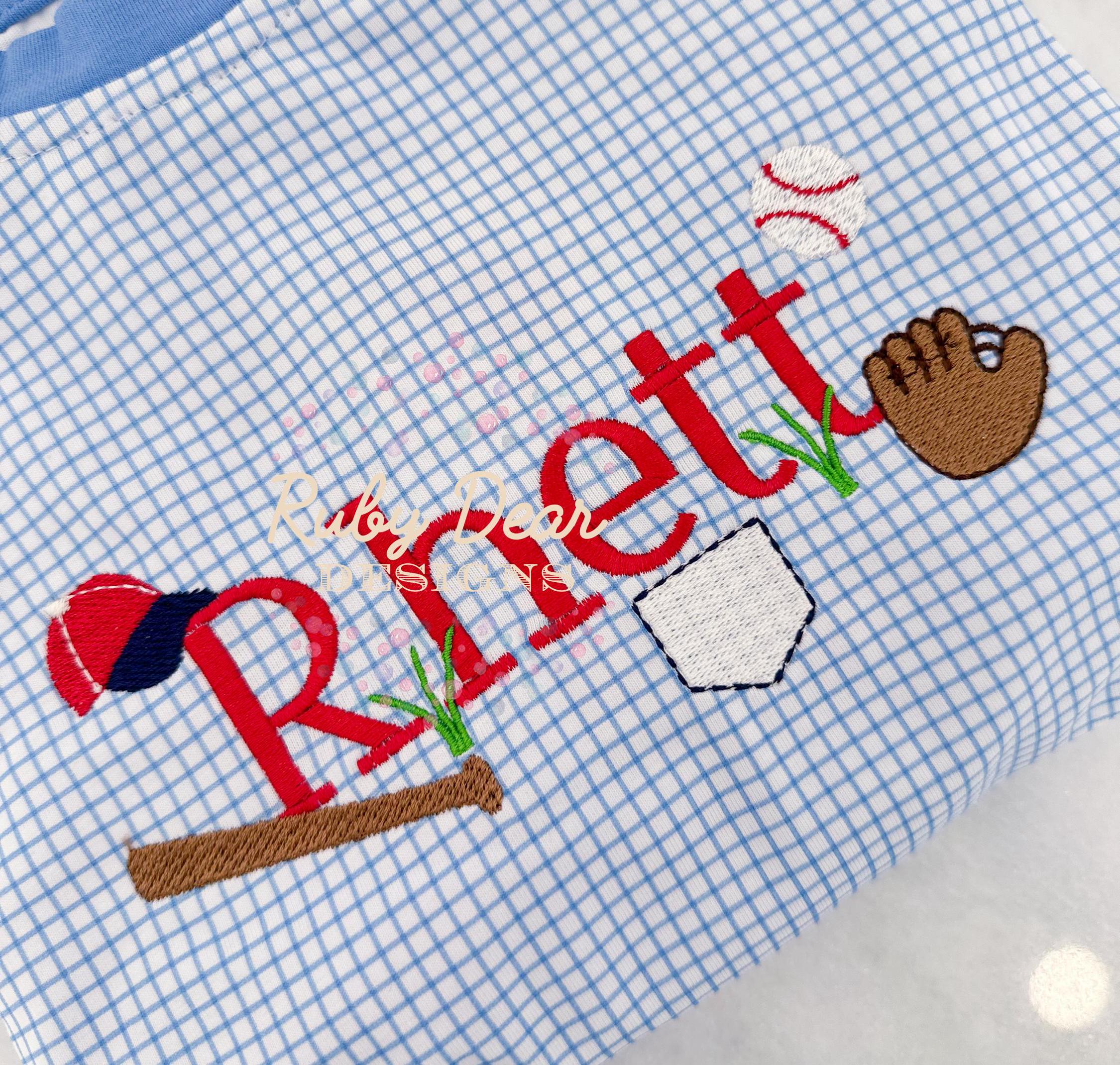 Build Your Own Baseball Mini Set of 6 Fill Stitch Machine Embroidery Design