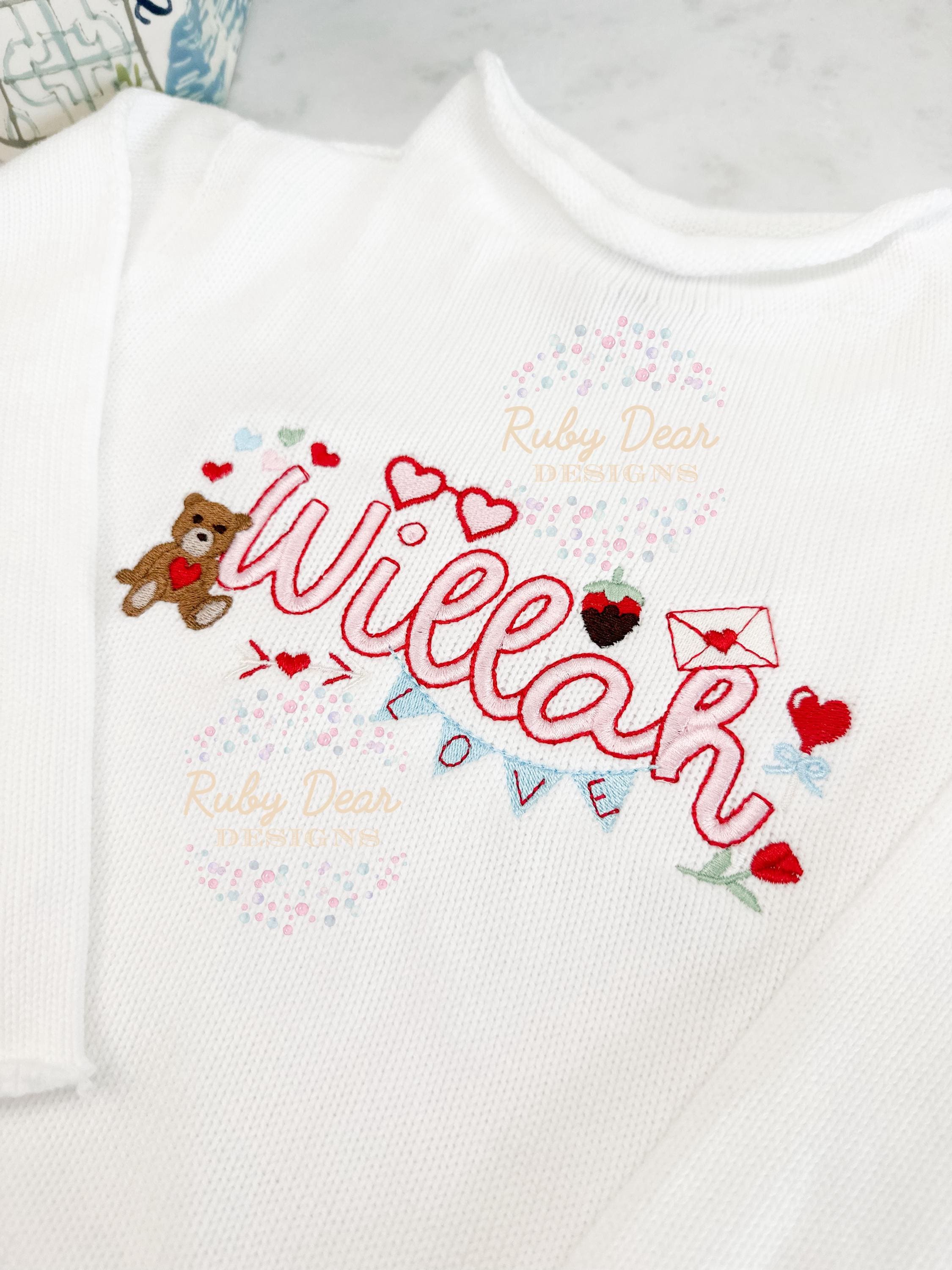 Build Your Own Valentines Minis Bundle of 9 Designs Satin Fill and Bean Stitch Machine Embroidery Design *Font is NOT included!*