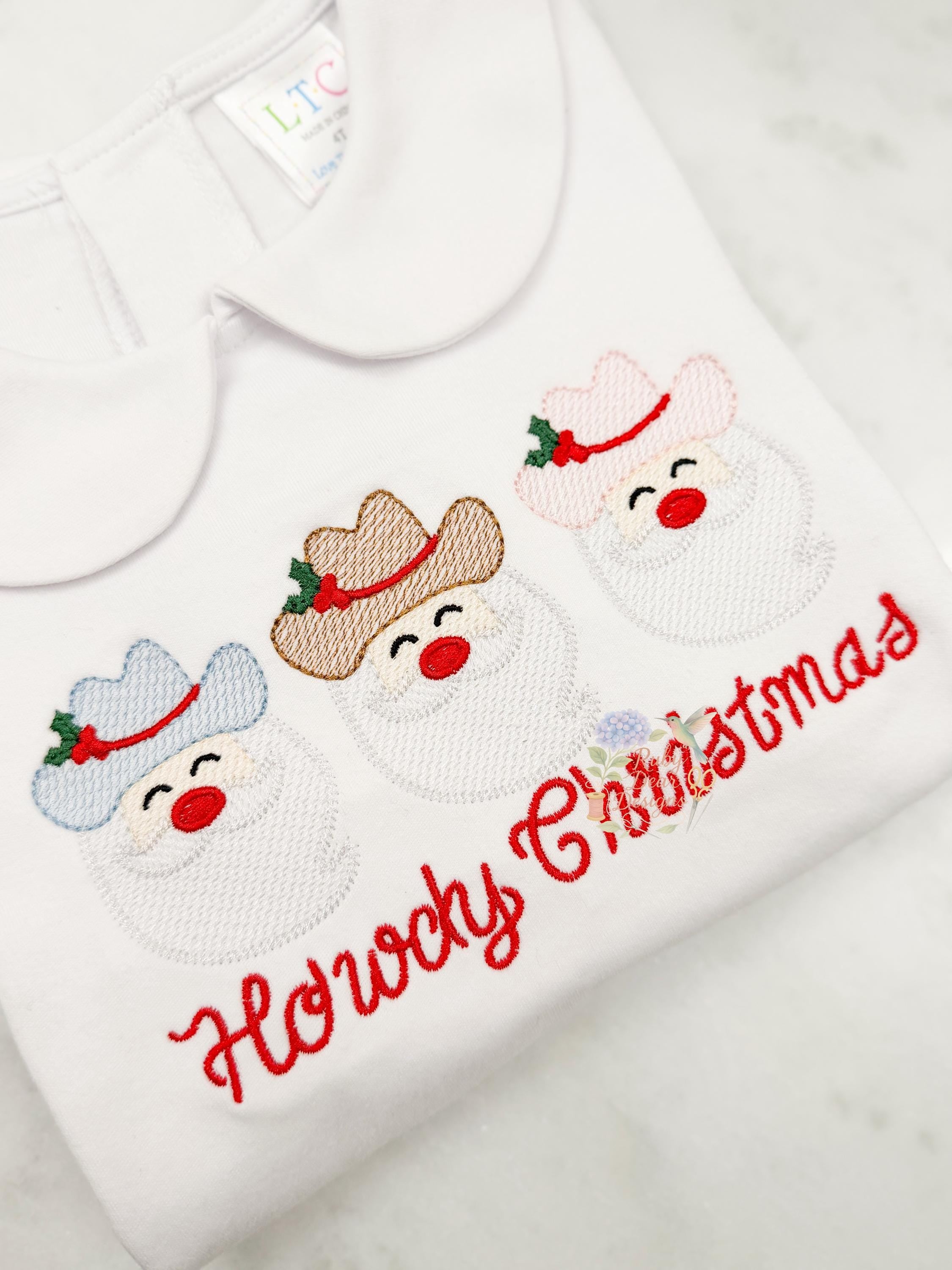 Santa Cowboy Sketch Stitch Machine Embroidery Design