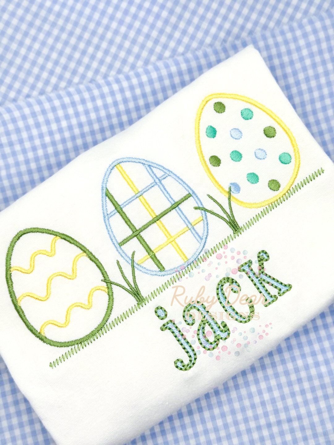 Easter Egg Boy Row Satin Stitch Machine Embroidery Design