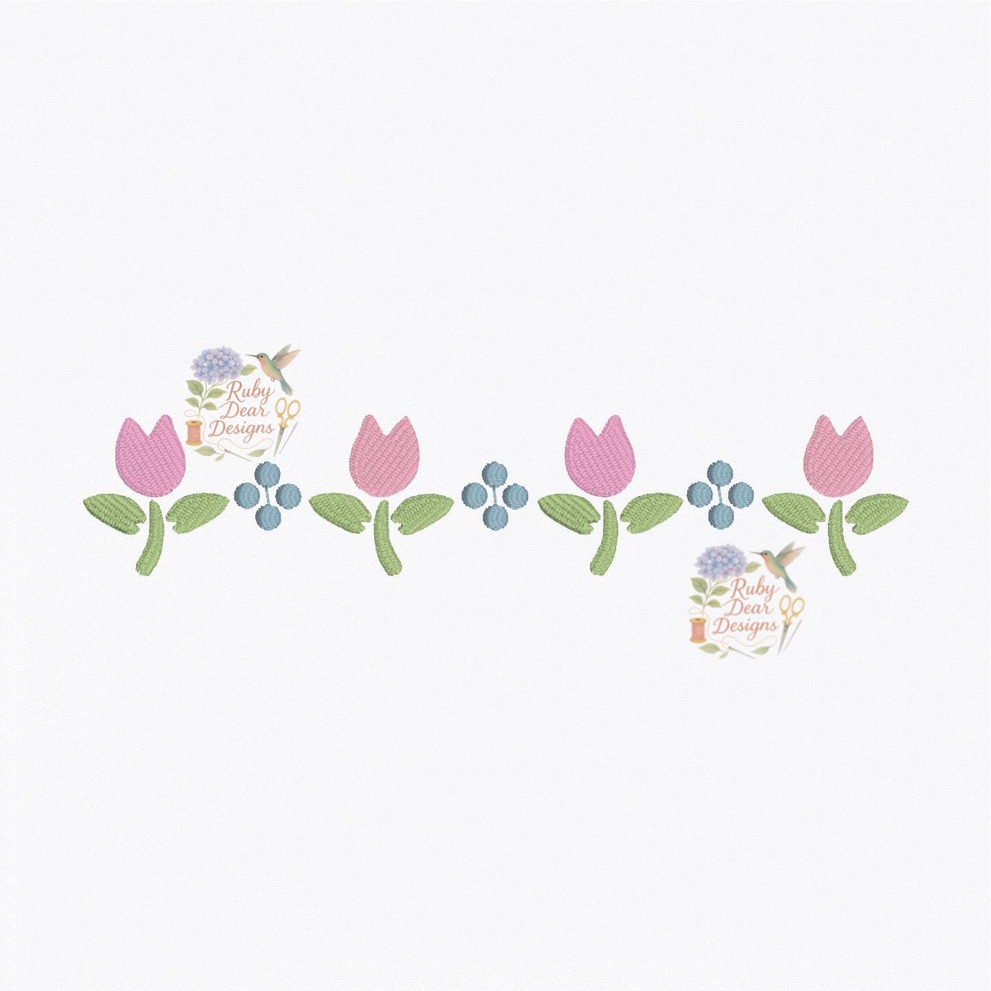 Tulip Dot Row Fill Stitch Machine Embroidery Design
