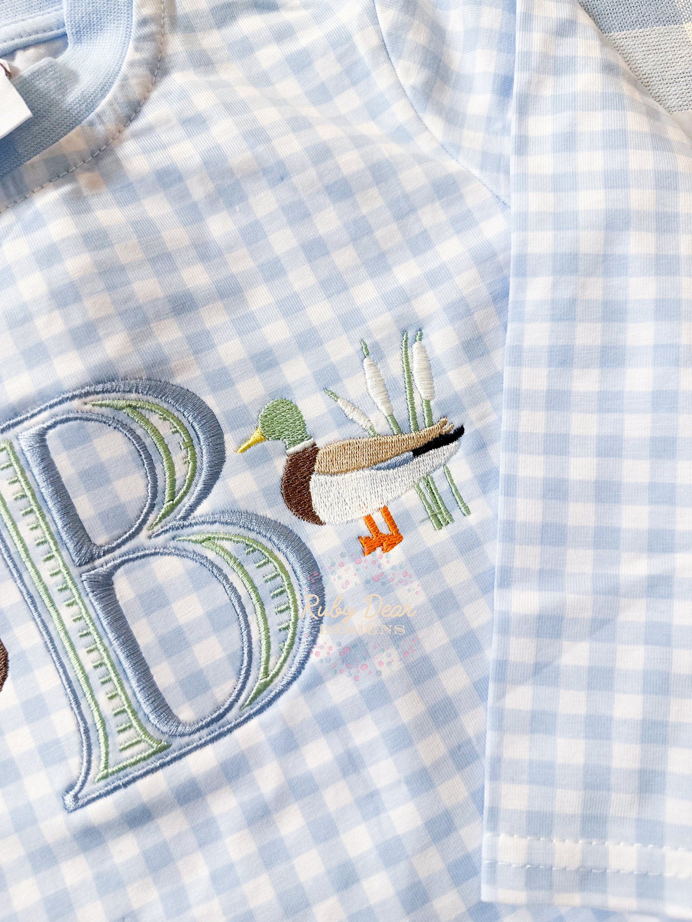 Mallard Mini with Reeds Fill and Satin Stitch Machine Embroidery Design