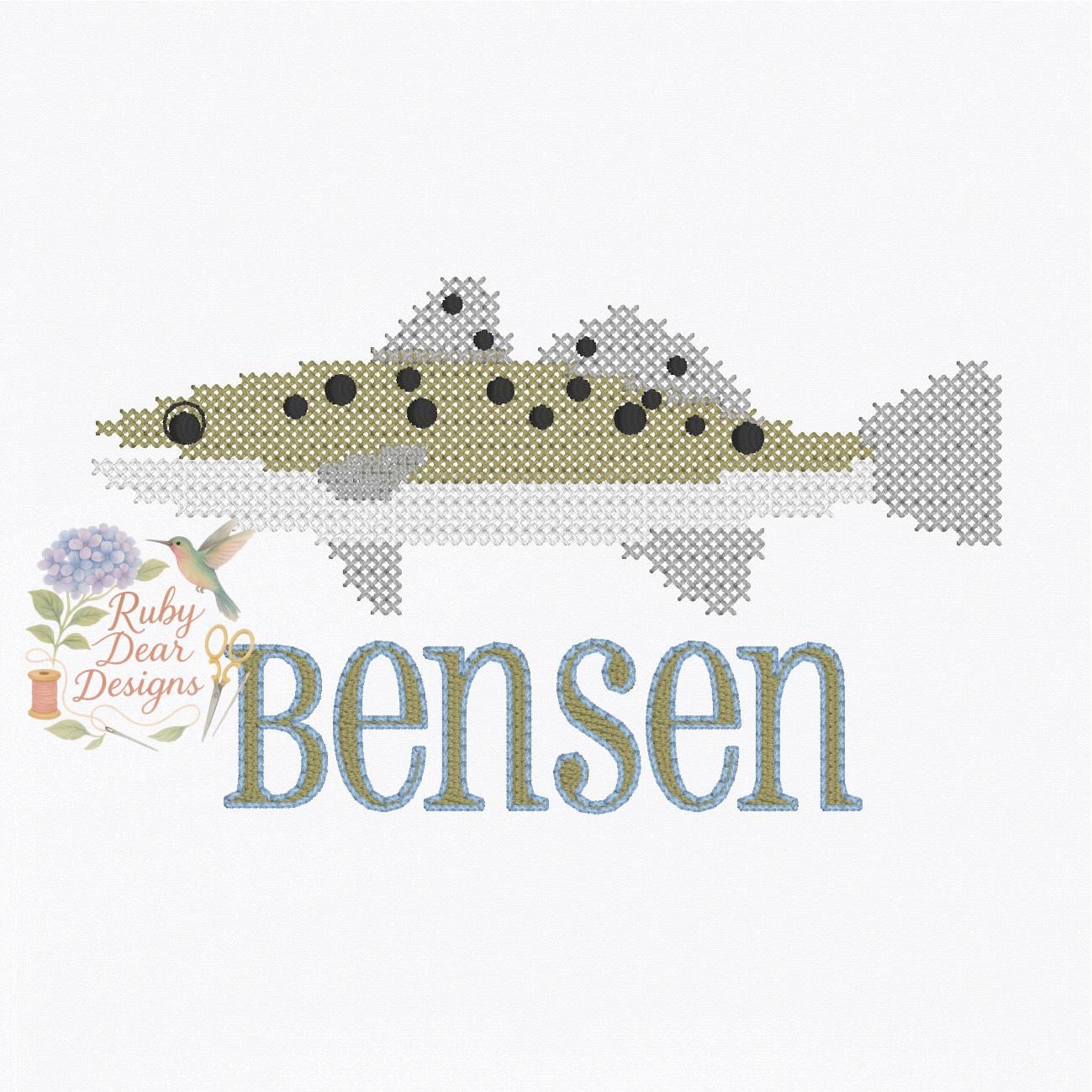 Trout Speckled Cross Stitch Machine Embroidery Design