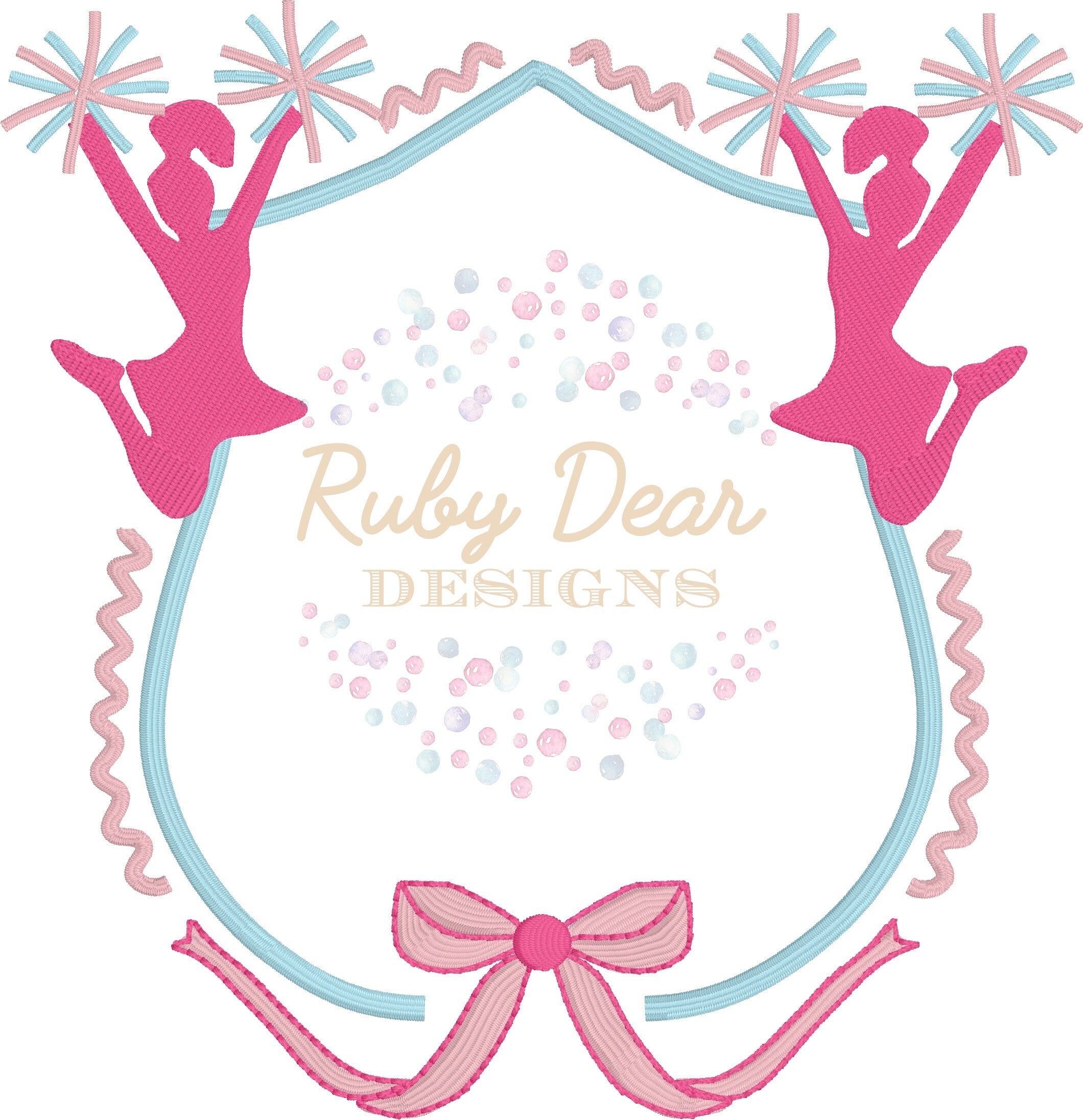 Cheerleading Crest Machine Embroidery Design