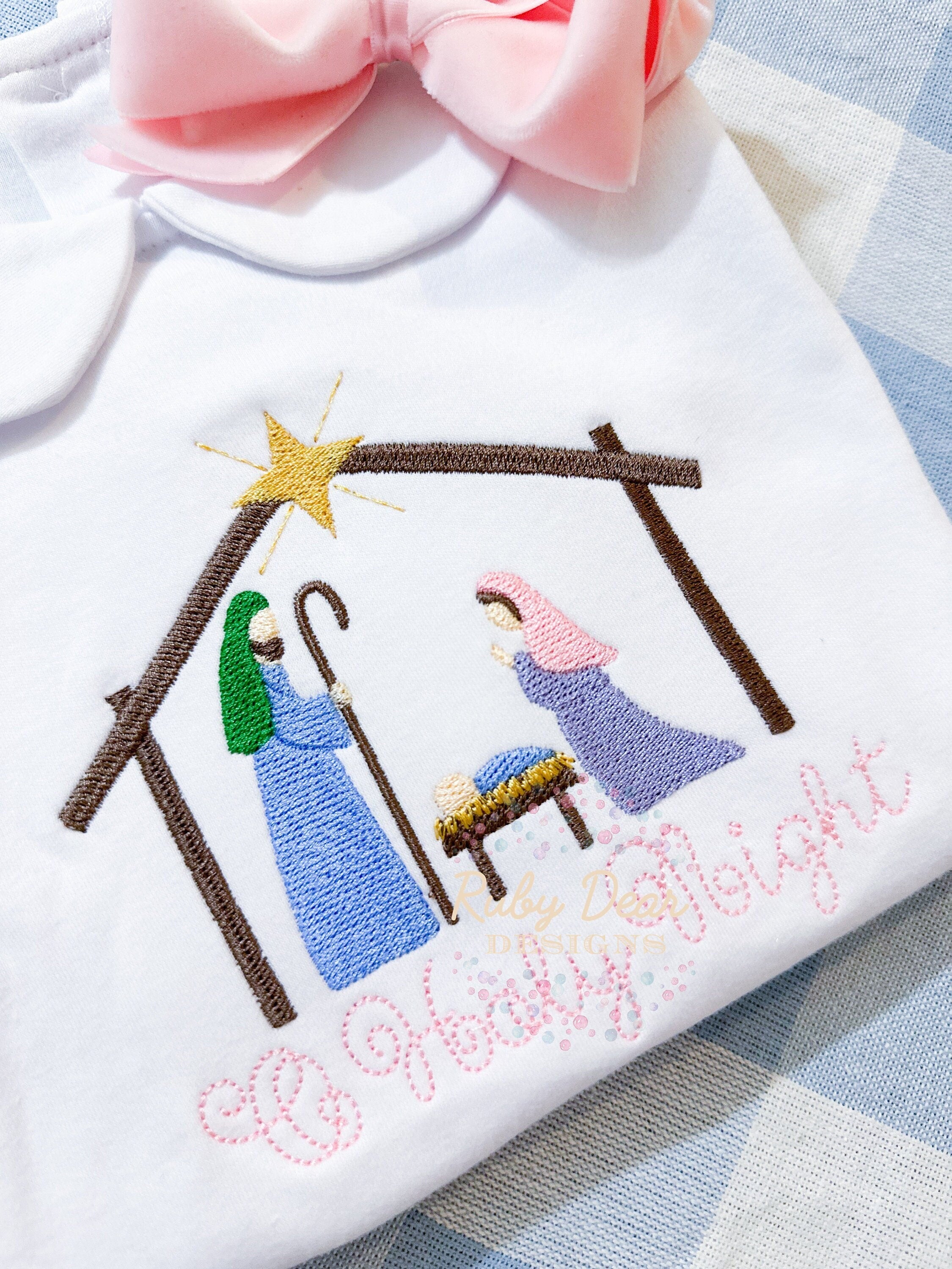 Nativity Fill and Satin Stitch Machine Embroidery Design