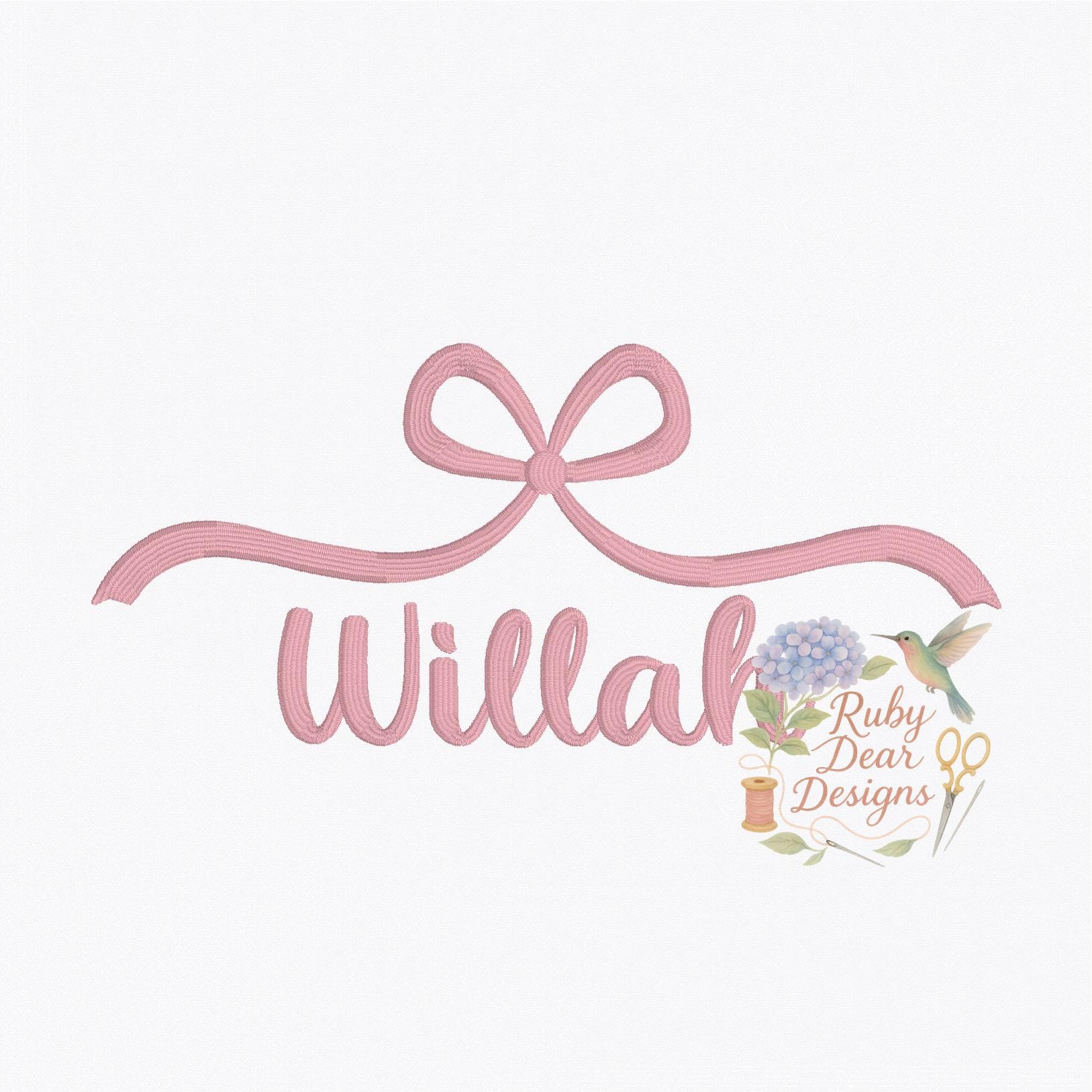 Allie Bow Satin Stitch Machine Embroidery Design
