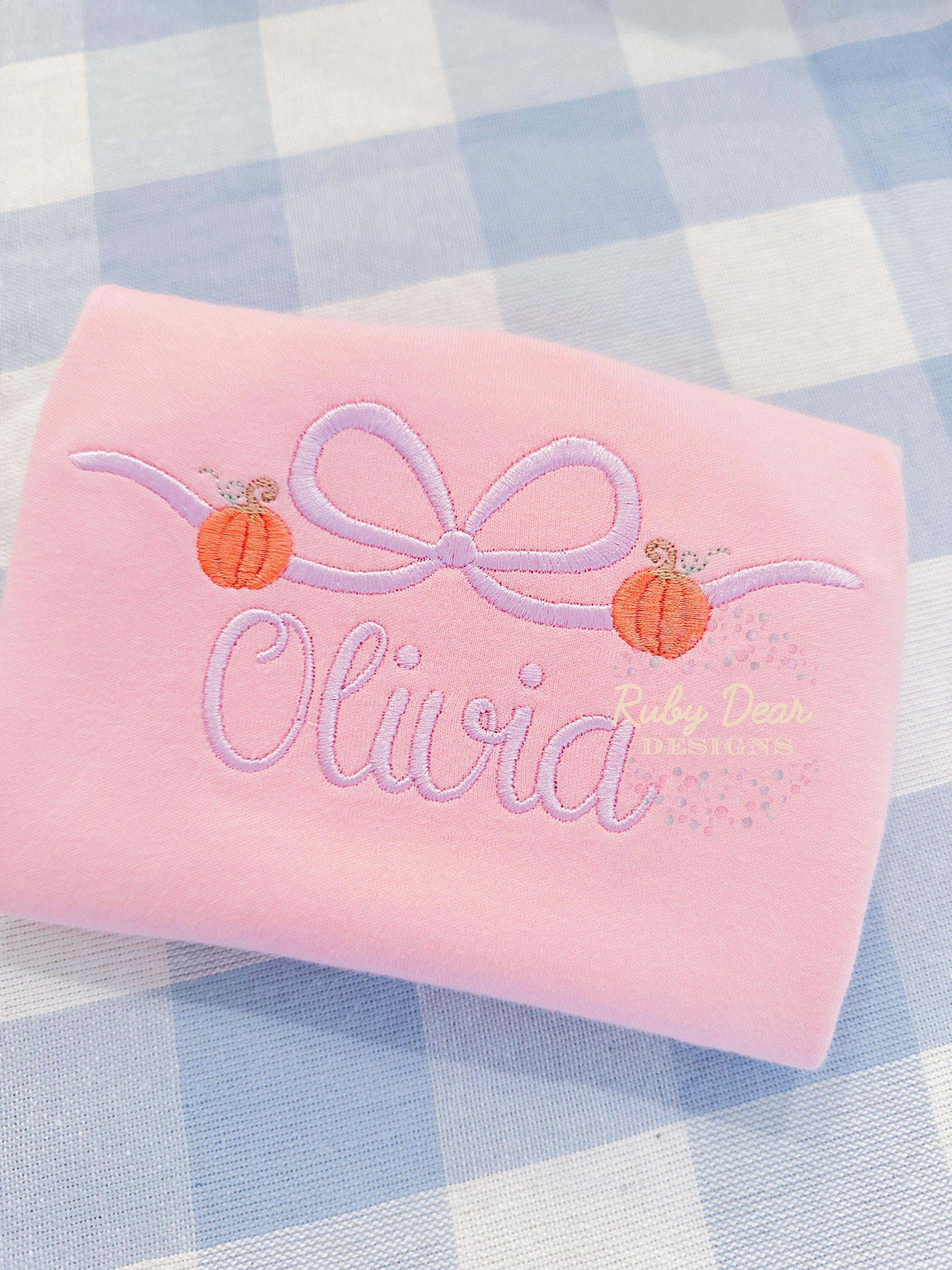 Bow with Pumpkins Machine Embroidery Design