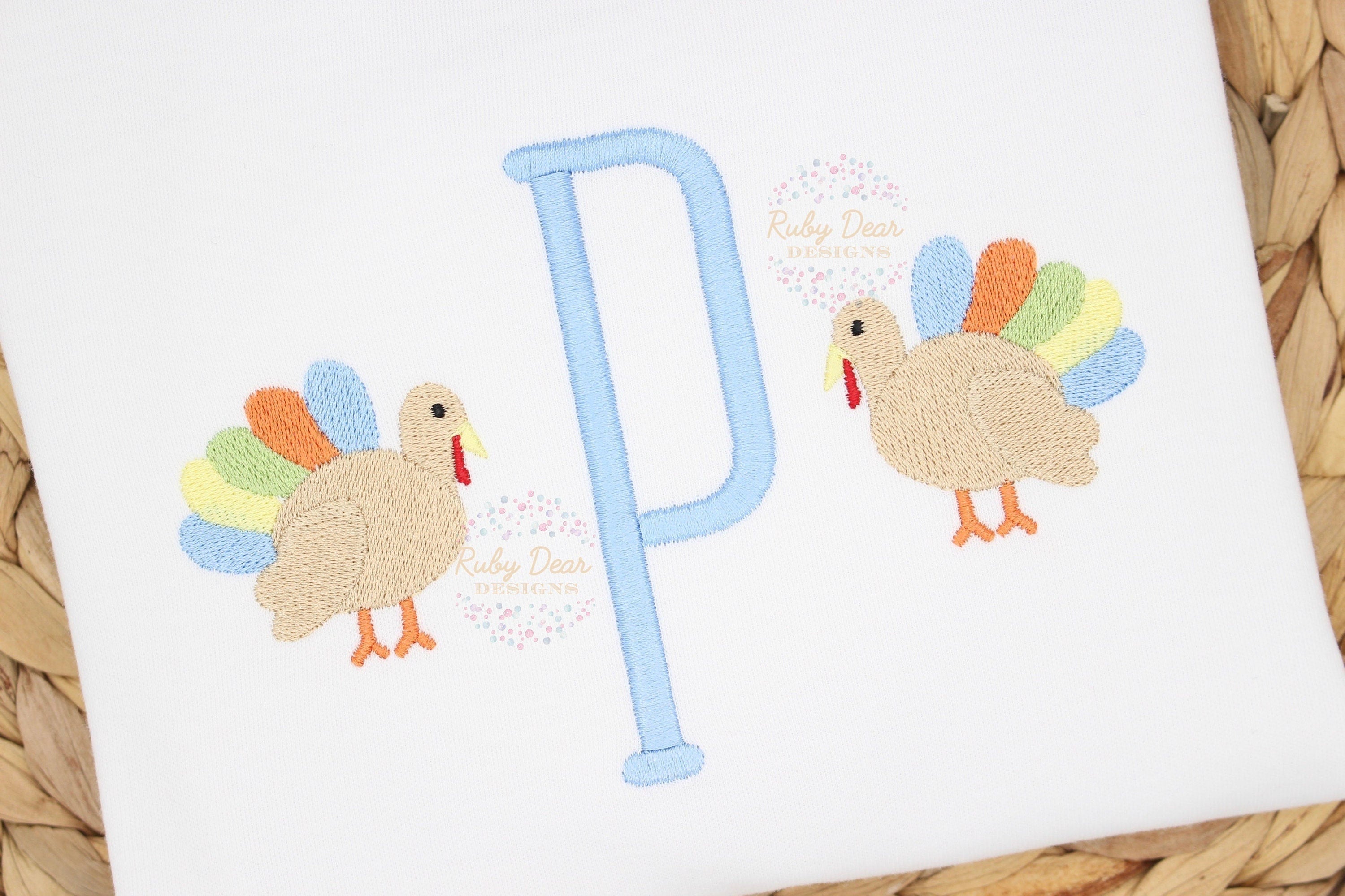 Turkey Single Mini Fill and Satin Stitch Machine Embroidery Design