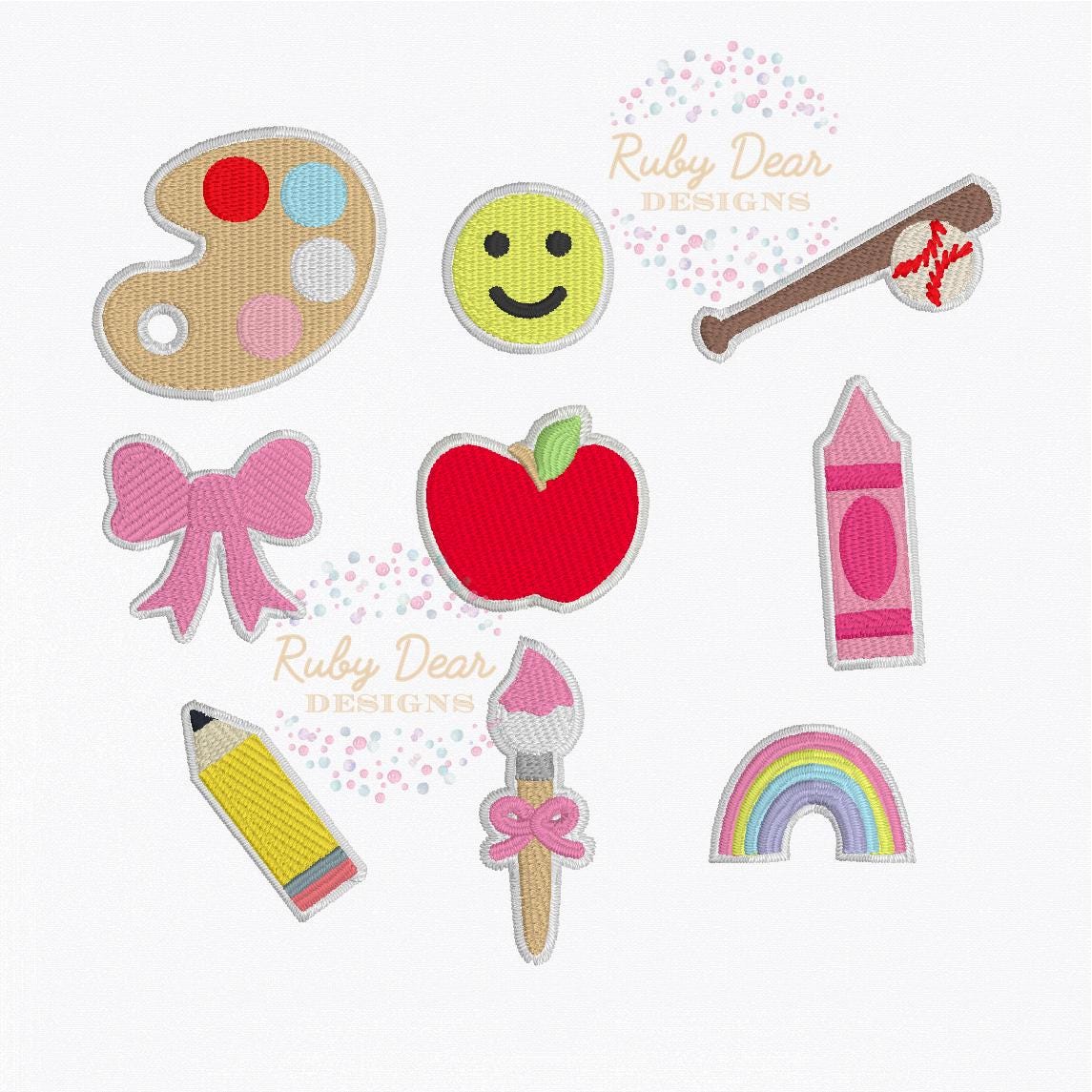 Build Your Own Back To School Notebook and "Stickers" Appliqué Satin Fill Stitch Machine Embroidery Design
