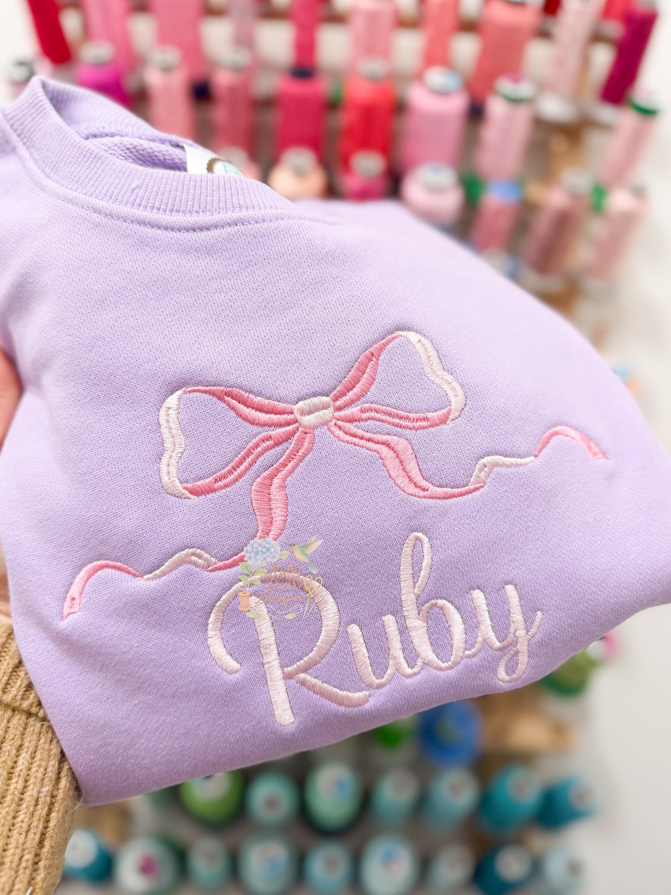 Ribbon Heirloom Bow Satin Stitch Machine Embroidery Design