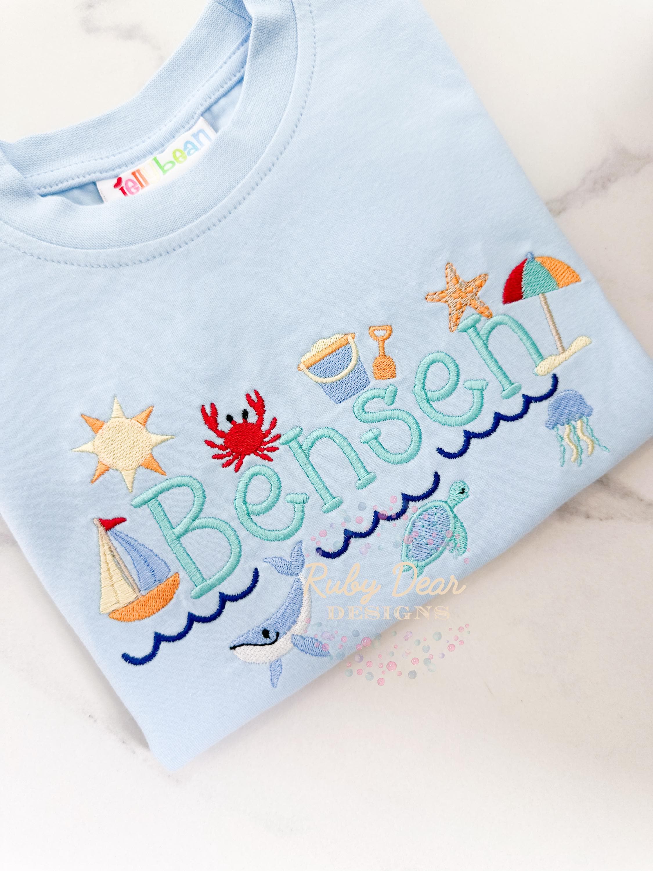 Beach and Sea Boy's Build Your Own Mini Set of  11 Designs Machine Embroidery Design *Font is NOT included!*
