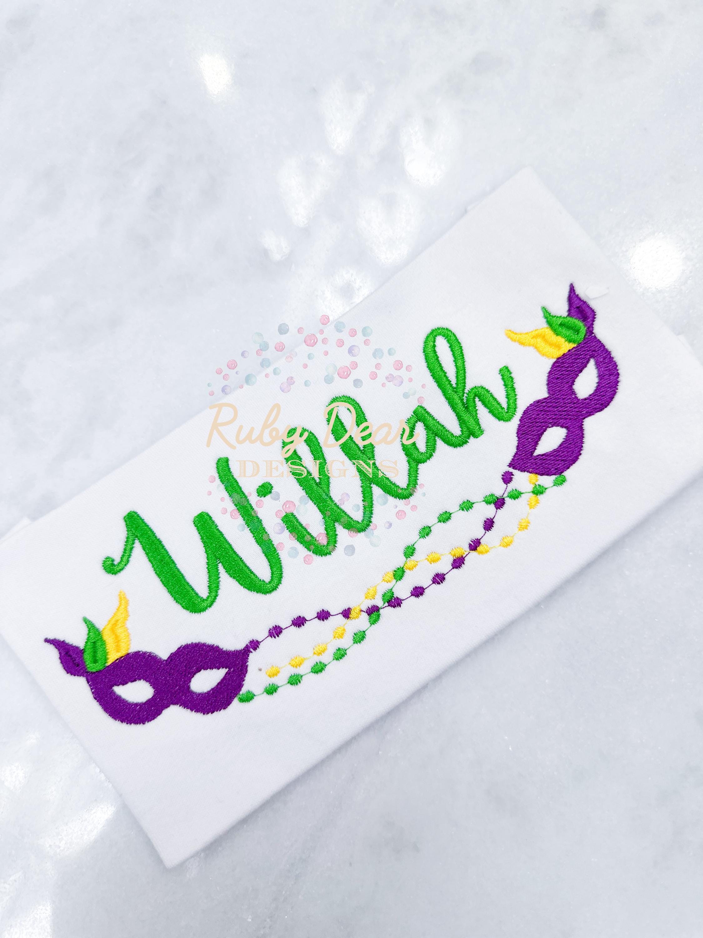 Mardi Gras Beads Frame Machine Embroidery Design