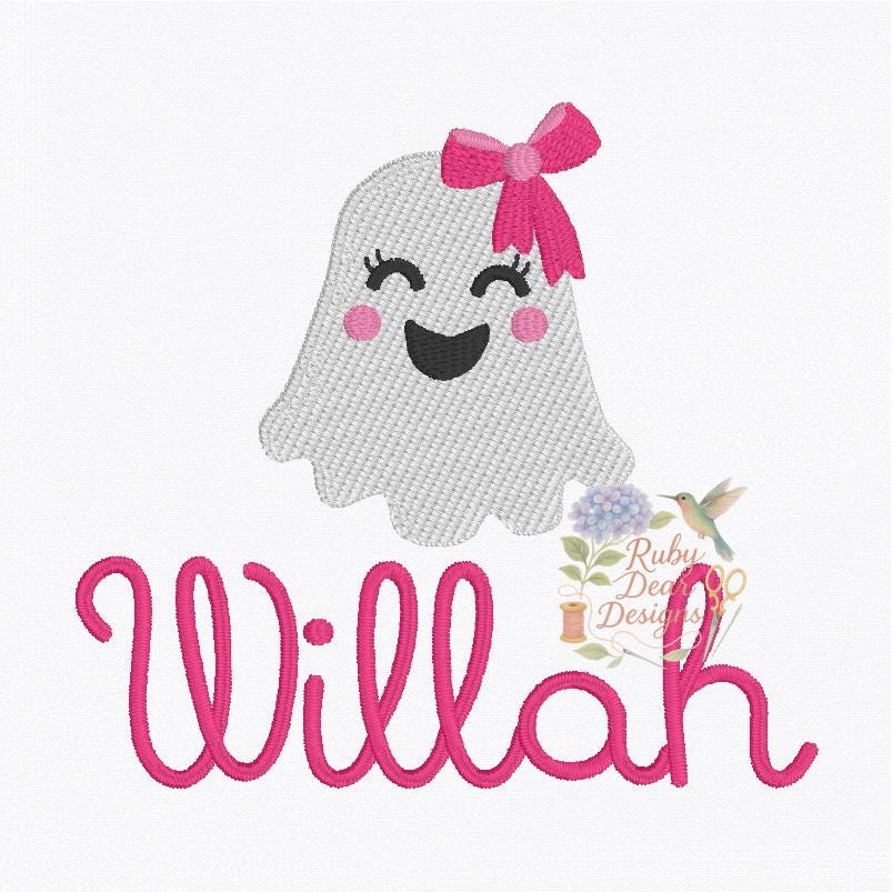 Ghost Girl Mini Fill Stitch Machine Embroidery Design