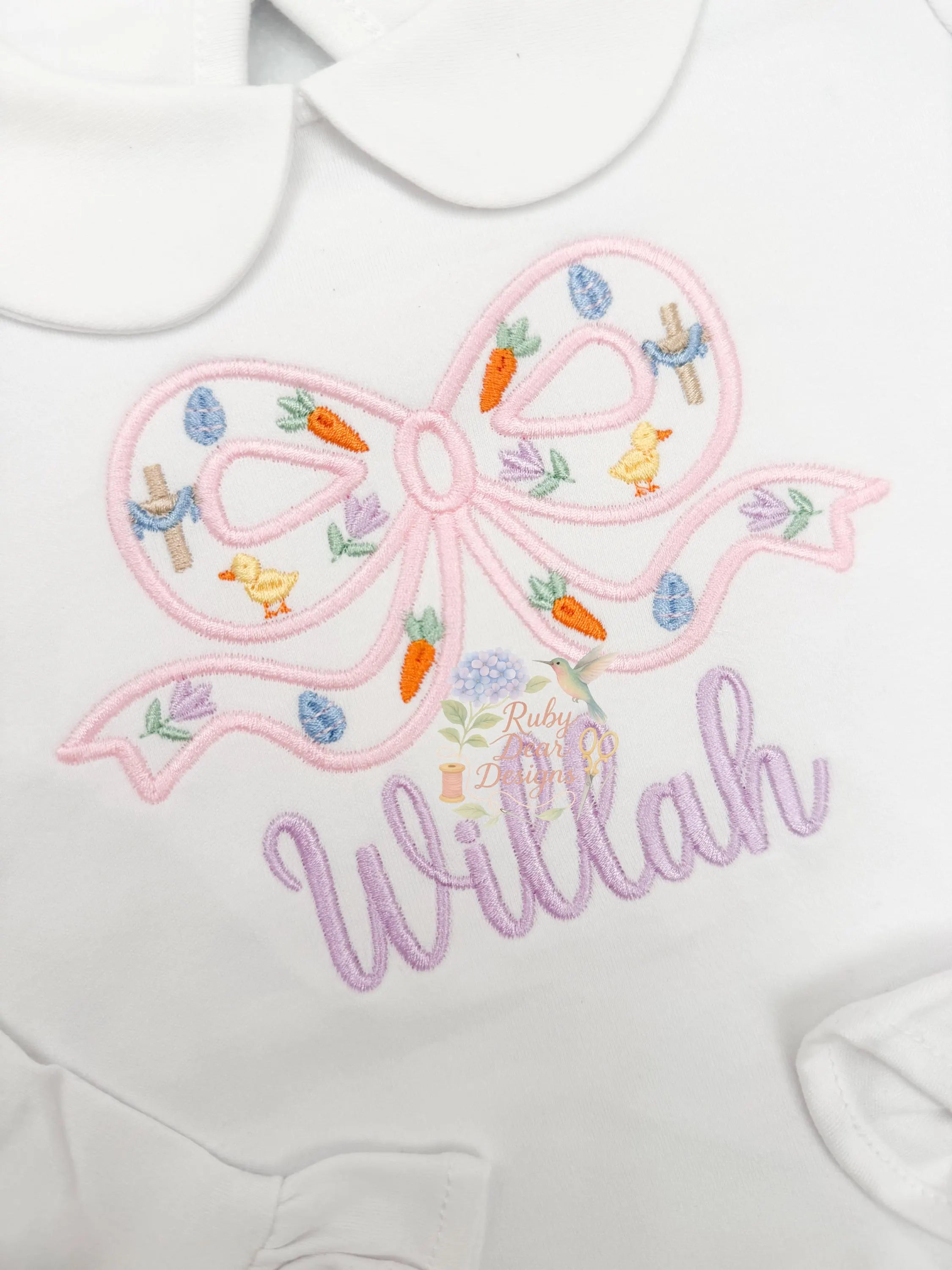 Easter Bow Minis Satin Outline or Appliqué Machine Embroidery Design